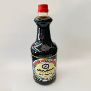 A bottle of KIKKOMAN SHOYU 1.6L
